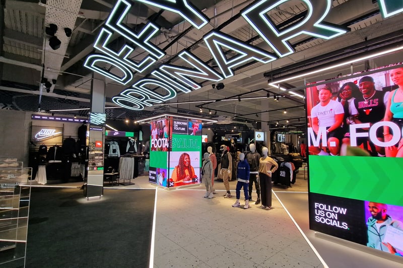 Inside the huge Footasylum store in the Bullring in Birmingham